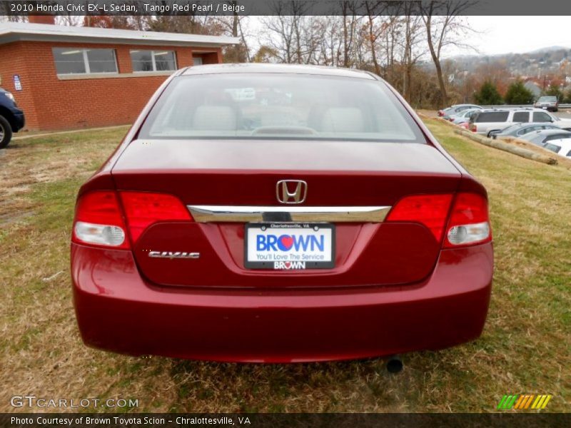 Tango Red Pearl / Beige 2010 Honda Civic EX-L Sedan