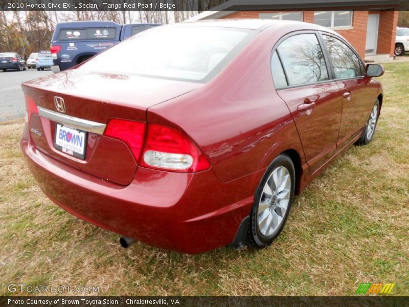 Tango Red Pearl / Beige 2010 Honda Civic EX-L Sedan