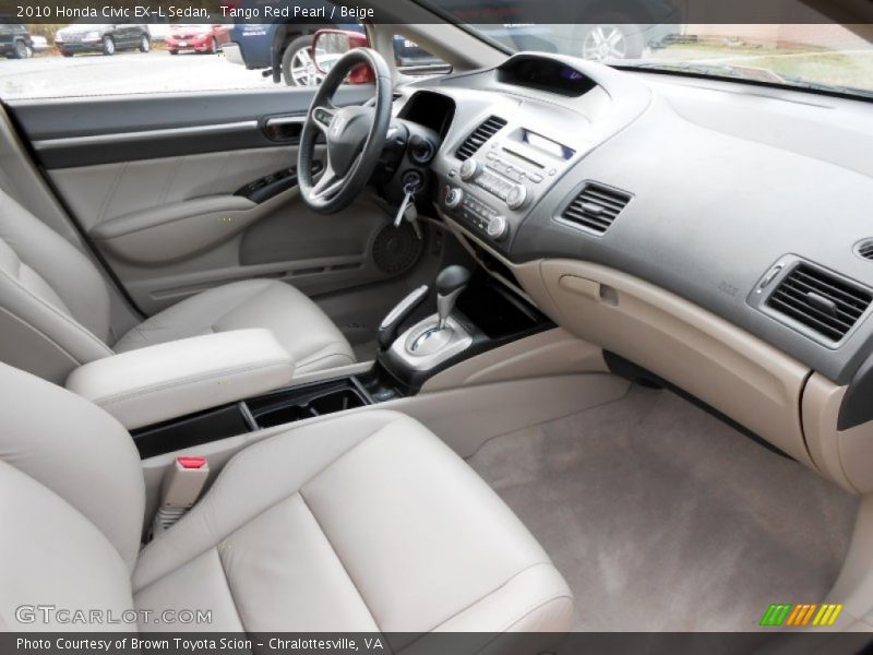 Tango Red Pearl / Beige 2010 Honda Civic EX-L Sedan