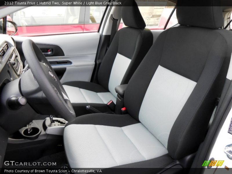 Super White / Light Blue Gray/Black 2012 Toyota Prius c Hybrid Two