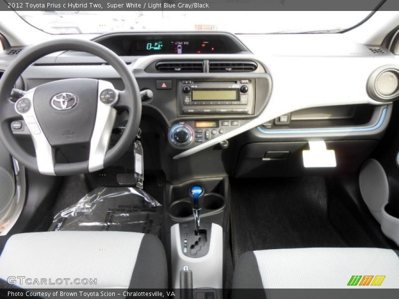 Super White / Light Blue Gray/Black 2012 Toyota Prius c Hybrid Two