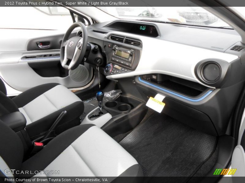 Super White / Light Blue Gray/Black 2012 Toyota Prius c Hybrid Two
