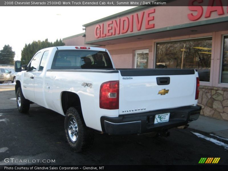 Summit White / Dark Titanium 2008 Chevrolet Silverado 2500HD Work Truck Extended Cab 4x4