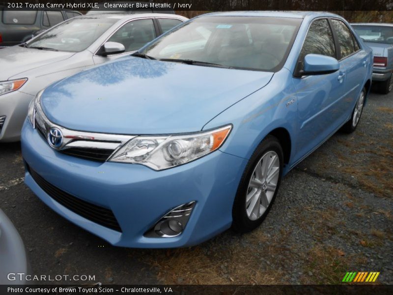 Clearwater Blue Metallic / Ivory 2012 Toyota Camry Hybrid XLE