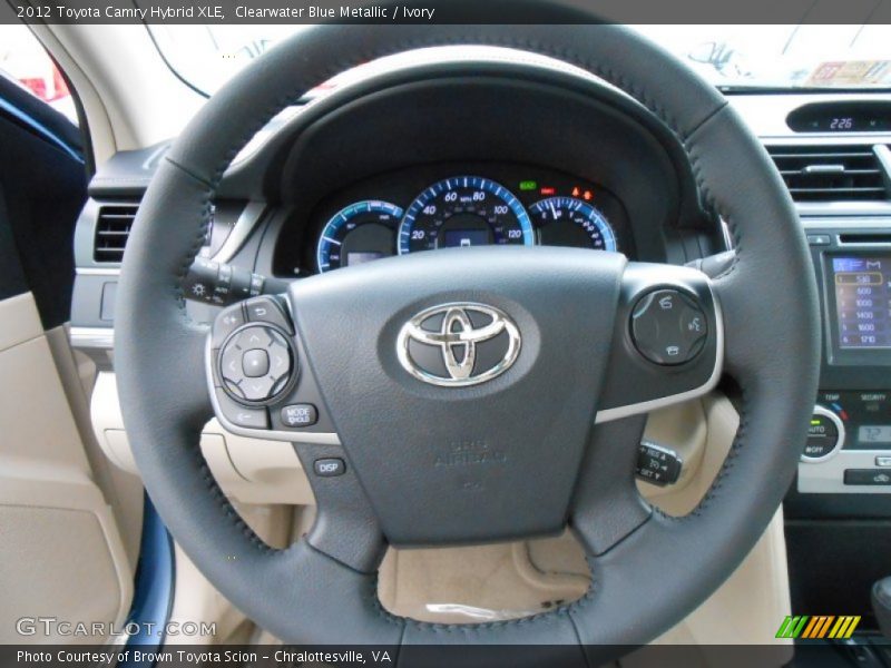 Clearwater Blue Metallic / Ivory 2012 Toyota Camry Hybrid XLE