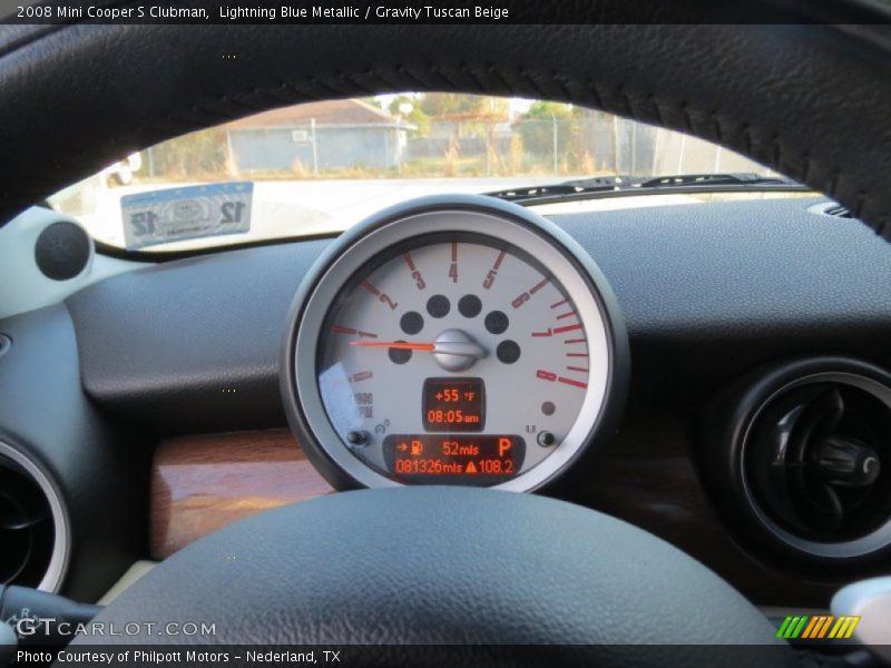 Lightning Blue Metallic / Gravity Tuscan Beige 2008 Mini Cooper S Clubman