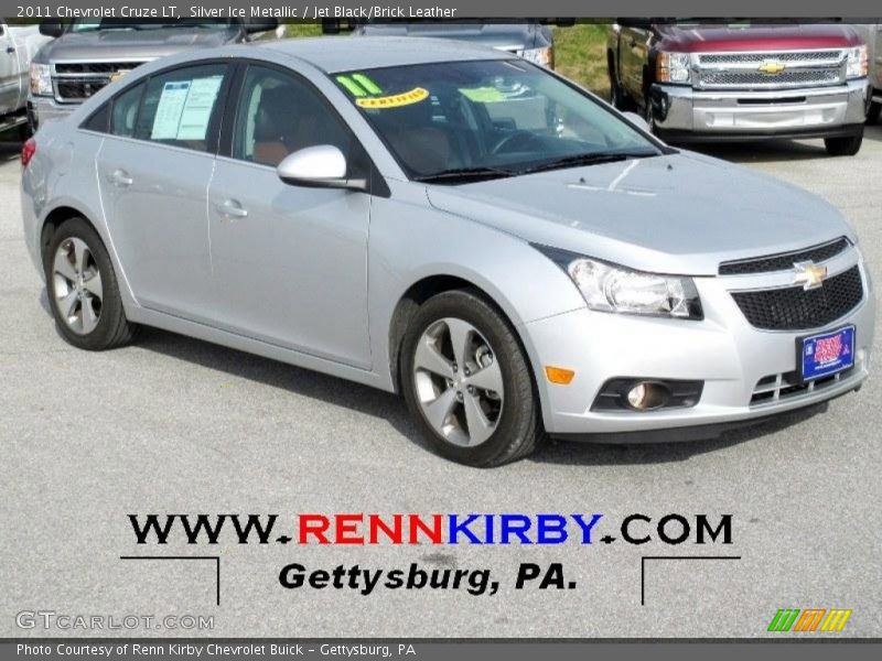 Silver Ice Metallic / Jet Black/Brick Leather 2011 Chevrolet Cruze LT