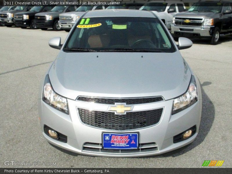 Silver Ice Metallic / Jet Black/Brick Leather 2011 Chevrolet Cruze LT