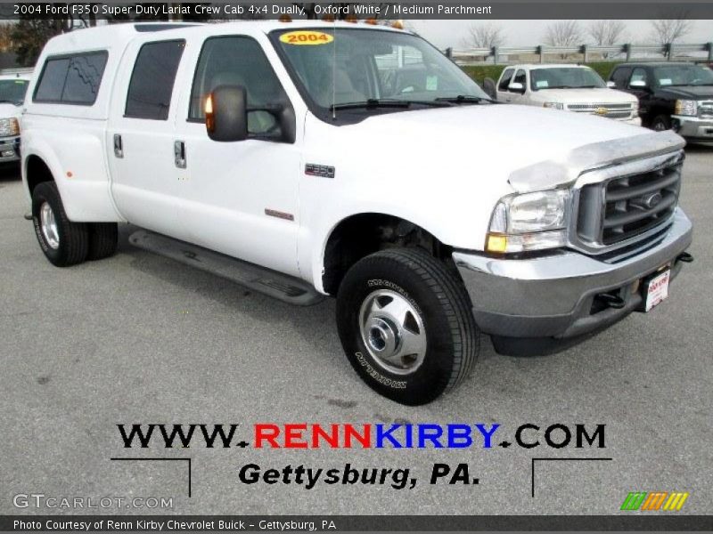 Oxford White / Medium Parchment 2004 Ford F350 Super Duty Lariat Crew Cab 4x4 Dually