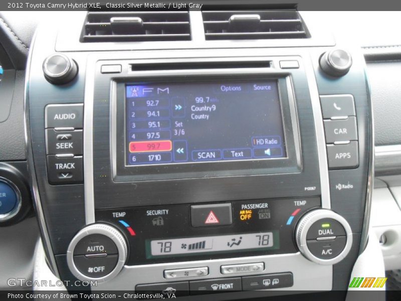 Classic Silver Metallic / Light Gray 2012 Toyota Camry Hybrid XLE