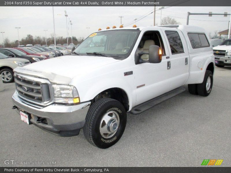 Oxford White / Medium Parchment 2004 Ford F350 Super Duty Lariat Crew Cab 4x4 Dually