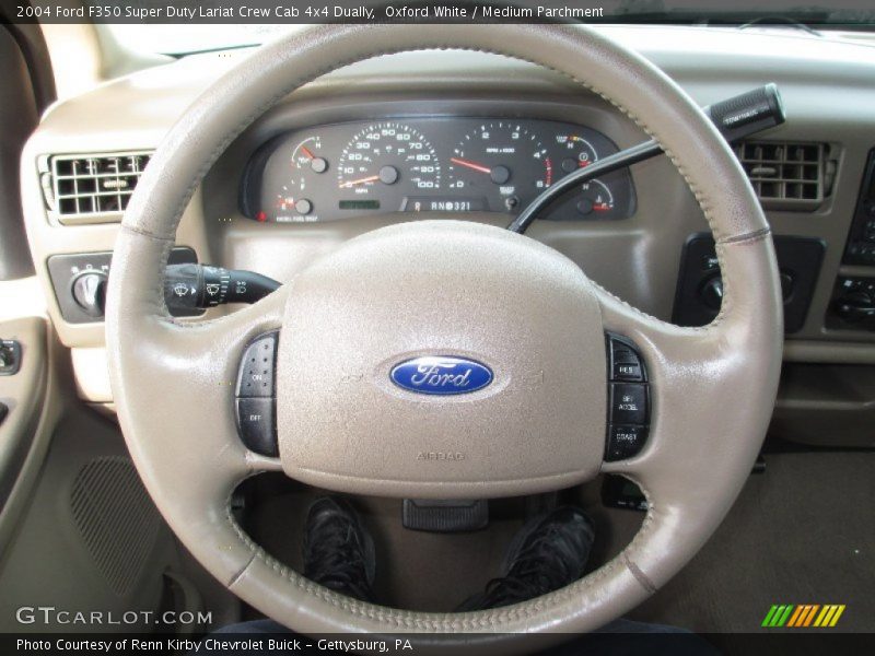 Oxford White / Medium Parchment 2004 Ford F350 Super Duty Lariat Crew Cab 4x4 Dually