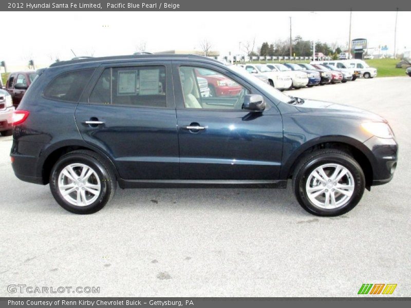 Pacific Blue Pearl / Beige 2012 Hyundai Santa Fe Limited