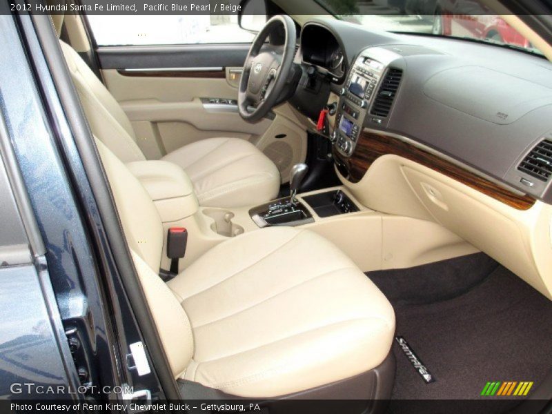 Pacific Blue Pearl / Beige 2012 Hyundai Santa Fe Limited