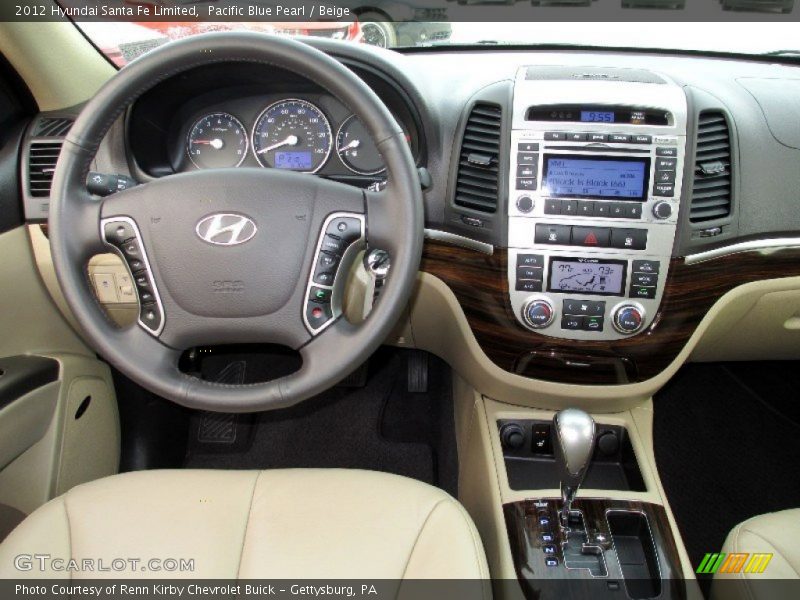 Pacific Blue Pearl / Beige 2012 Hyundai Santa Fe Limited