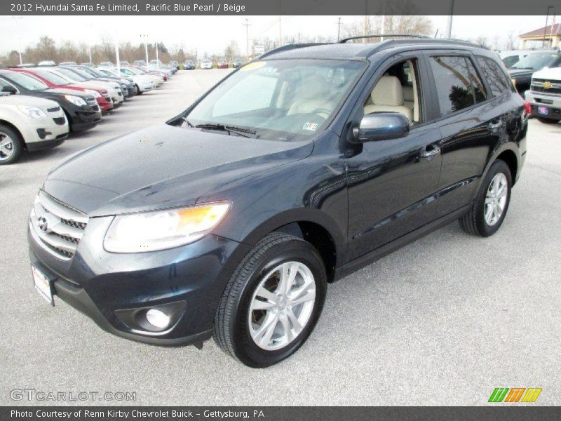 Pacific Blue Pearl / Beige 2012 Hyundai Santa Fe Limited