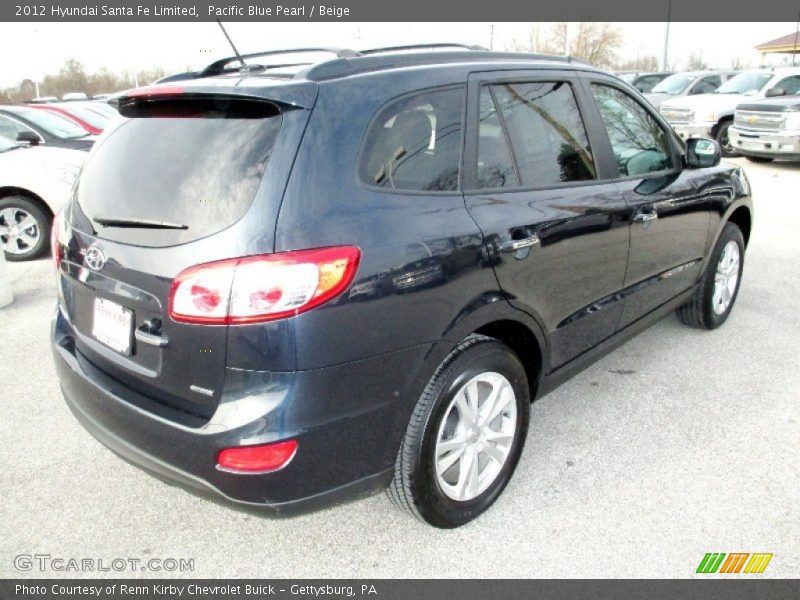 Pacific Blue Pearl / Beige 2012 Hyundai Santa Fe Limited
