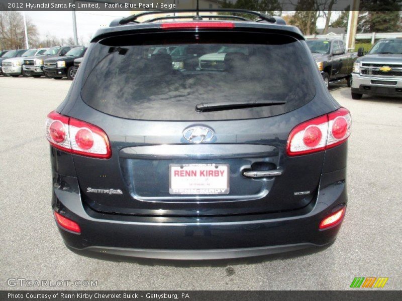 Pacific Blue Pearl / Beige 2012 Hyundai Santa Fe Limited
