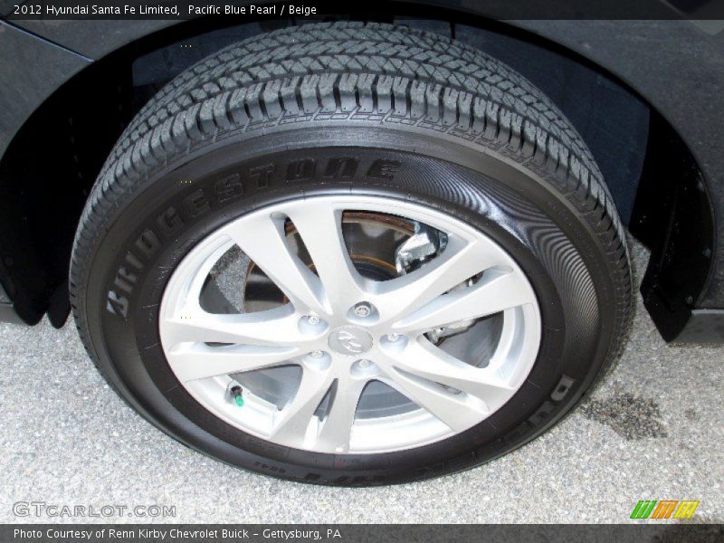 Pacific Blue Pearl / Beige 2012 Hyundai Santa Fe Limited