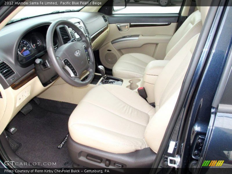 Pacific Blue Pearl / Beige 2012 Hyundai Santa Fe Limited