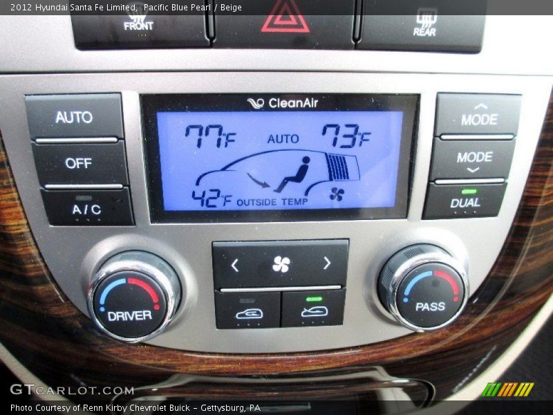 Pacific Blue Pearl / Beige 2012 Hyundai Santa Fe Limited