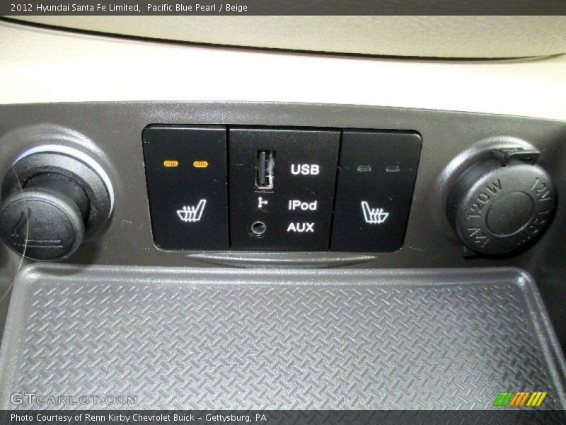 Pacific Blue Pearl / Beige 2012 Hyundai Santa Fe Limited