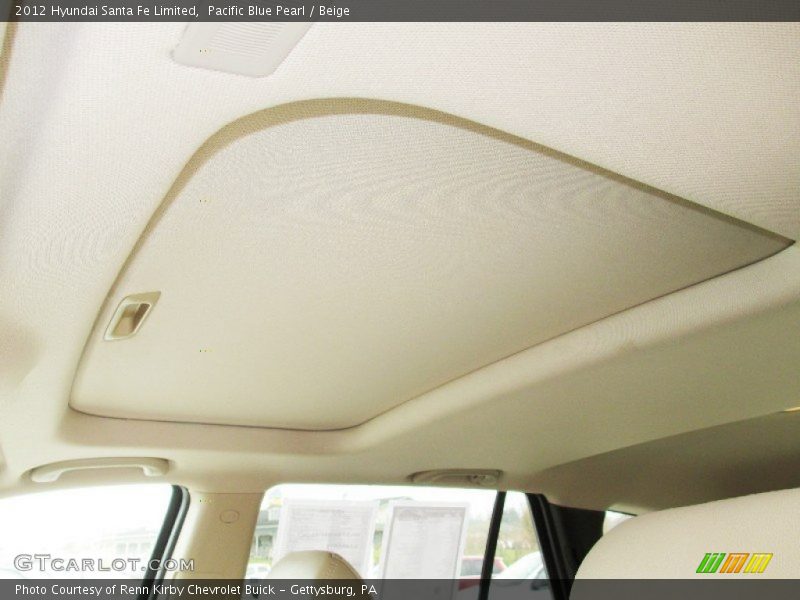 Pacific Blue Pearl / Beige 2012 Hyundai Santa Fe Limited