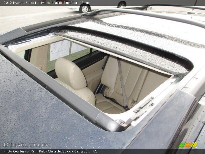 Pacific Blue Pearl / Beige 2012 Hyundai Santa Fe Limited