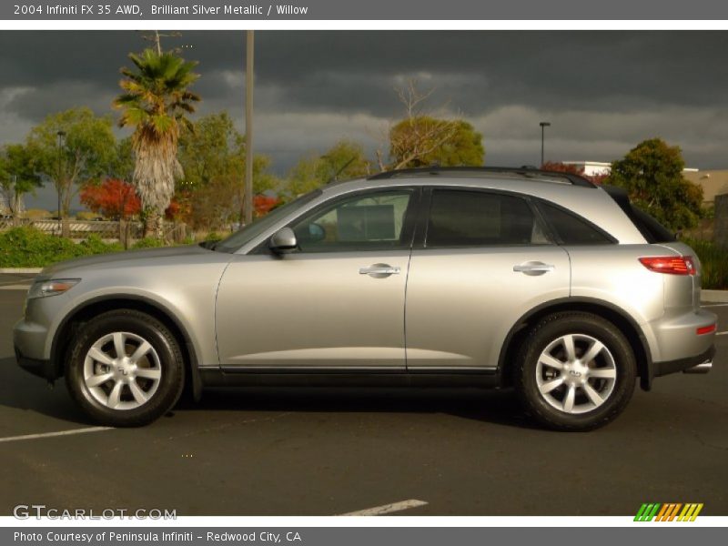 Brilliant Silver Metallic / Willow 2004 Infiniti FX 35 AWD