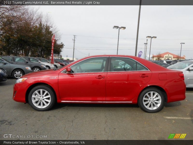 Barcelona Red Metallic / Light Gray 2012 Toyota Camry Hybrid XLE