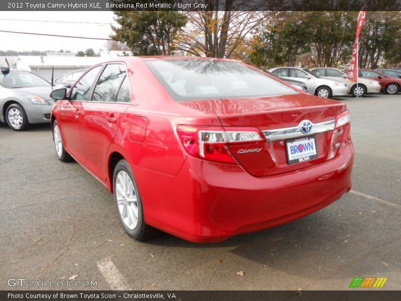 Barcelona Red Metallic / Light Gray 2012 Toyota Camry Hybrid XLE