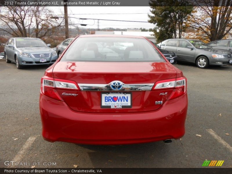 Barcelona Red Metallic / Light Gray 2012 Toyota Camry Hybrid XLE