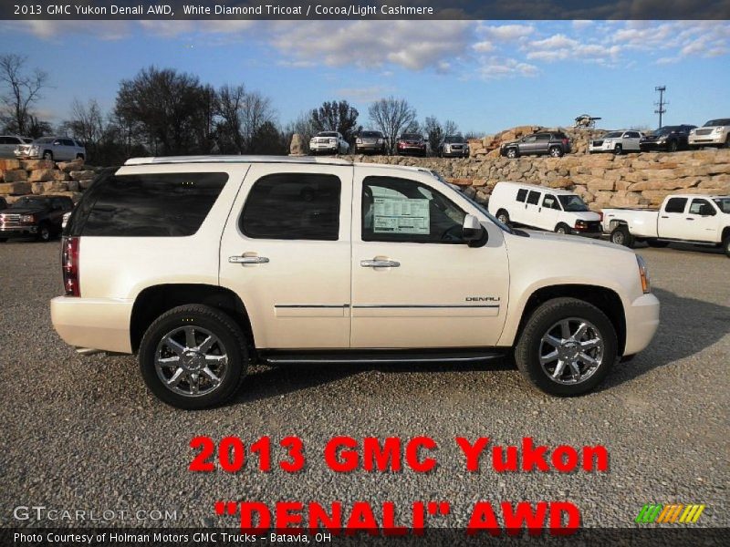 White Diamond Tricoat / Cocoa/Light Cashmere 2013 GMC Yukon Denali AWD