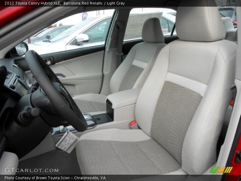 Barcelona Red Metallic / Light Gray 2012 Toyota Camry Hybrid XLE