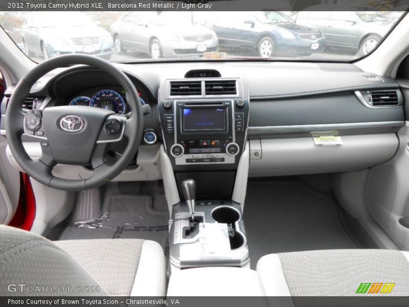 Barcelona Red Metallic / Light Gray 2012 Toyota Camry Hybrid XLE