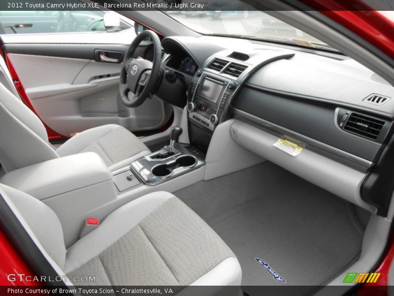 Barcelona Red Metallic / Light Gray 2012 Toyota Camry Hybrid XLE