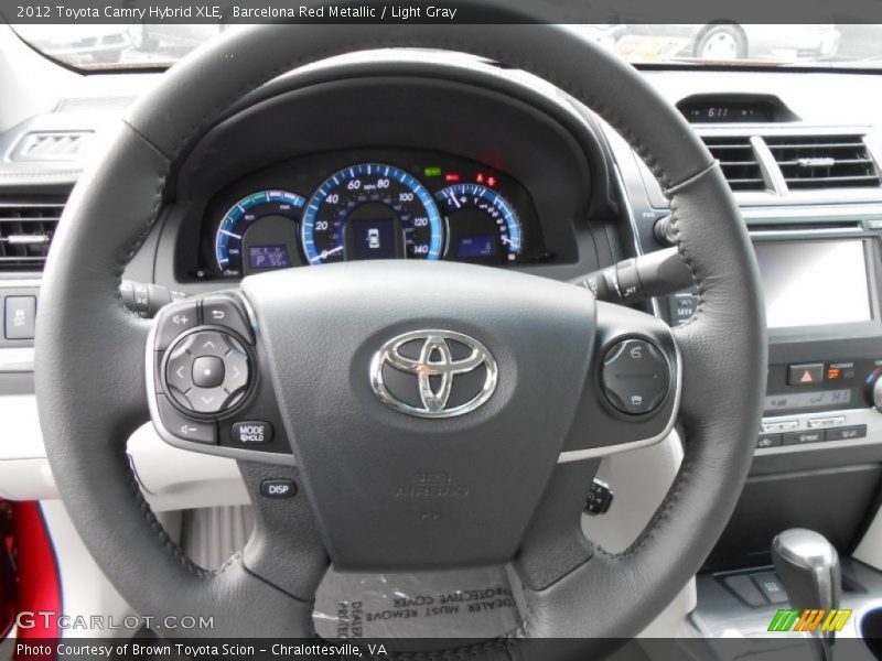 Barcelona Red Metallic / Light Gray 2012 Toyota Camry Hybrid XLE