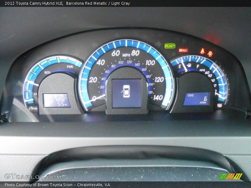 Barcelona Red Metallic / Light Gray 2012 Toyota Camry Hybrid XLE