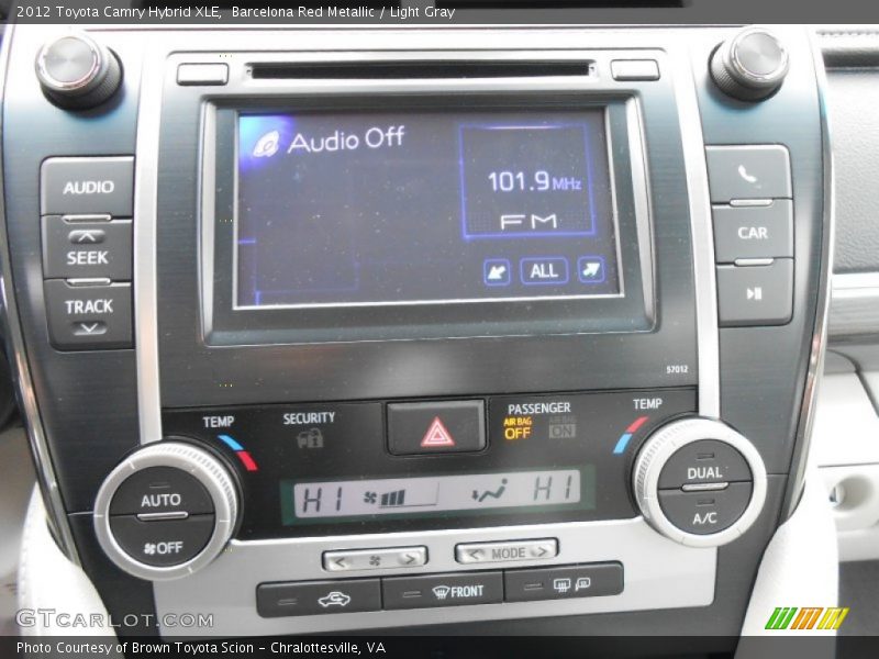 Barcelona Red Metallic / Light Gray 2012 Toyota Camry Hybrid XLE
