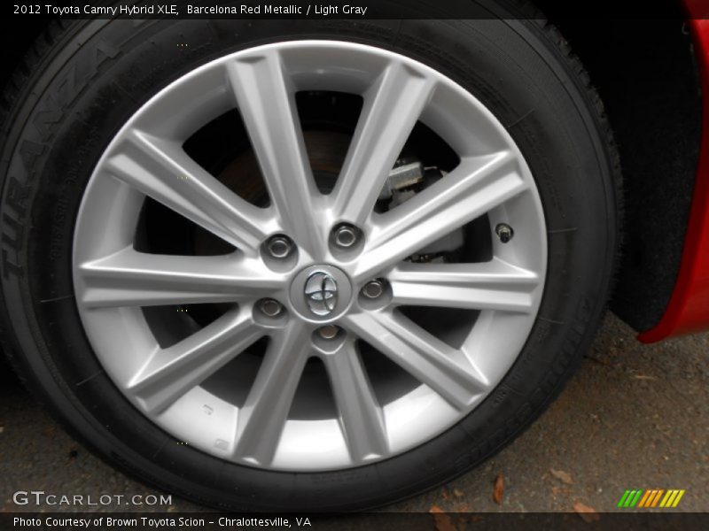 Barcelona Red Metallic / Light Gray 2012 Toyota Camry Hybrid XLE