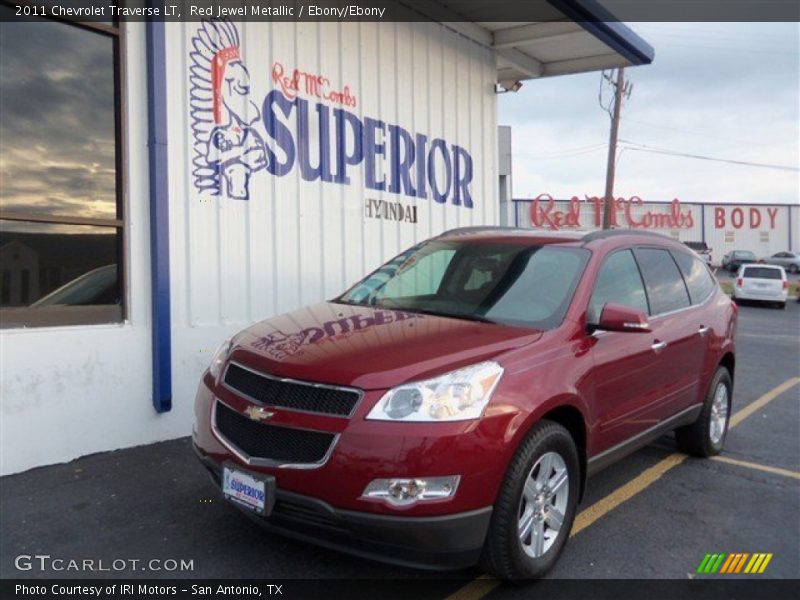 Red Jewel Metallic / Ebony/Ebony 2011 Chevrolet Traverse LT