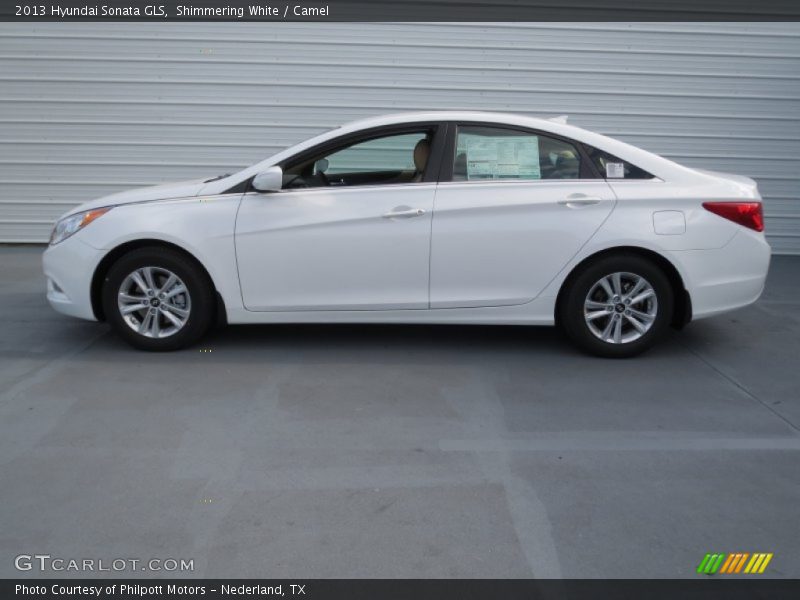 Shimmering White / Camel 2013 Hyundai Sonata GLS