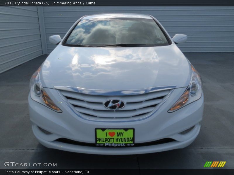 Shimmering White / Camel 2013 Hyundai Sonata GLS