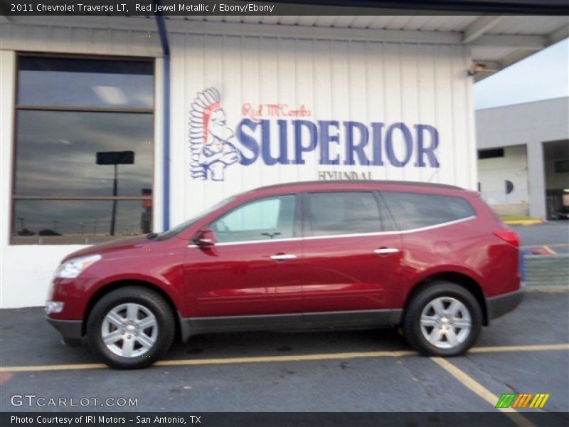 Red Jewel Metallic / Ebony/Ebony 2011 Chevrolet Traverse LT