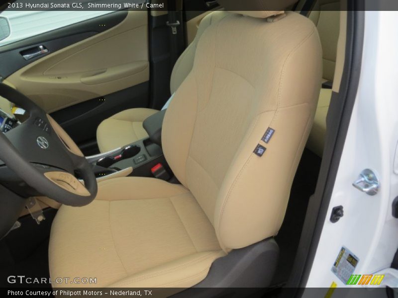 Shimmering White / Camel 2013 Hyundai Sonata GLS