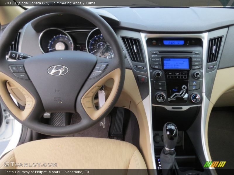 Shimmering White / Camel 2013 Hyundai Sonata GLS