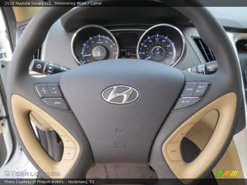 Shimmering White / Camel 2013 Hyundai Sonata GLS