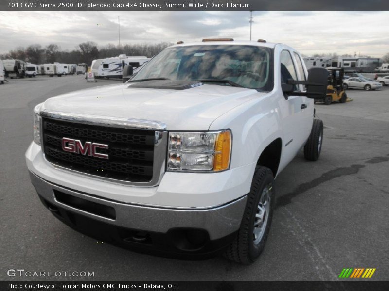 Summit White / Dark Titanium 2013 GMC Sierra 2500HD Extended Cab 4x4 Chassis