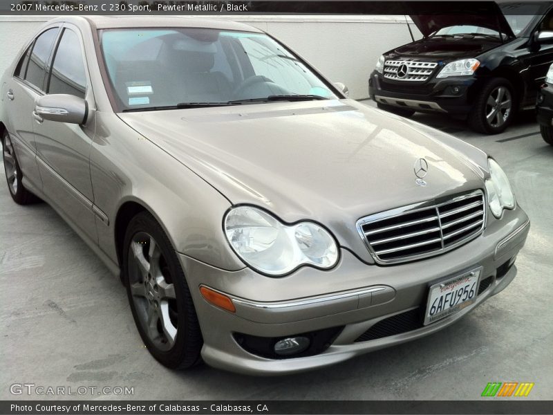 Pewter Metallic / Black 2007 Mercedes-Benz C 230 Sport
