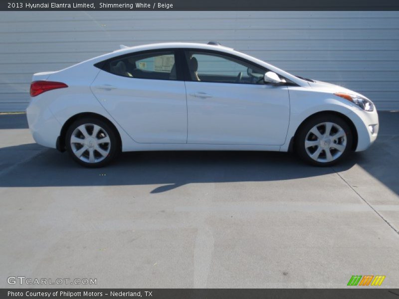 Shimmering White / Beige 2013 Hyundai Elantra Limited